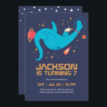Dinosaur Astronaut Outer Space Kids Birthday Invitation<br><div class="desc">Cute design for kids,  boys or girls who love astronaut,  outer space,  rocket,  universe,  planets,  stars and galaxy. Perfect for space theme birthday party. You can customise the wording to fit other occasions.</div>