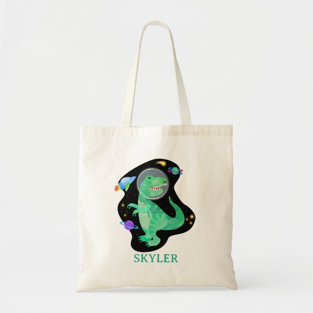 Dinosaur Astronaut Outer Space  Tote Bag (Front)
