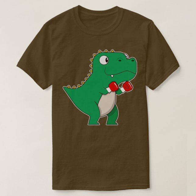 Dinosaur at Boxing with Boxing gloves T-Shirt (Design Front)