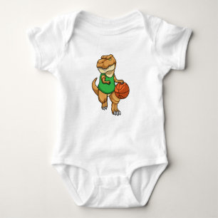 Dinosaur at Sports with Basketball Baby Bodysuit