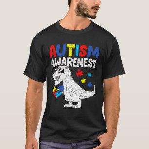 Dinosaur Autism Awareness Puzzle Heart Autistic To T-Shirt