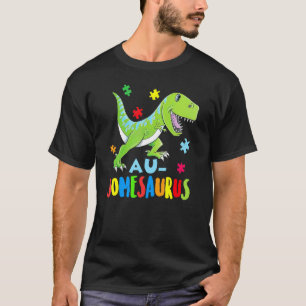 Dinosaur Autism Awareness Rex Rawr Puzzle Heart T-Shirt