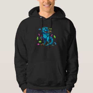 Dinosaur Autism Funny Kids Dinosaur T Rex Cute Bo Hoodie