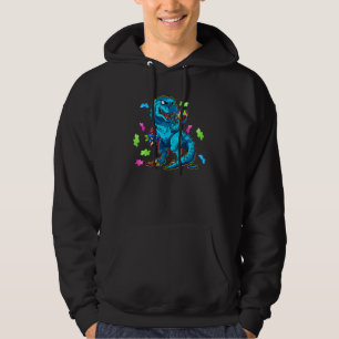 Dinosaur Autism Funny Kids Dinosaur T Rex Cute Bo Hoodie