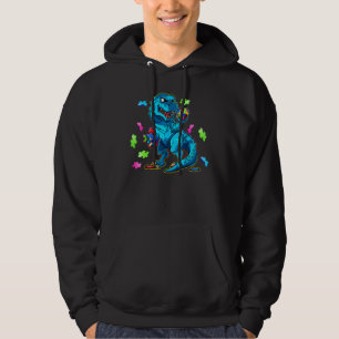 Dinosaur Autism Funny Kids Dinosaur T Rex Cute Boy Hoodie