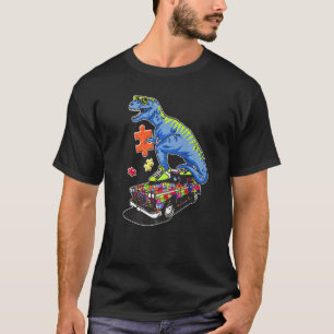Dinosaur Autism Funny Kids Dinosaur T Rex Cute Boy T-Shirt