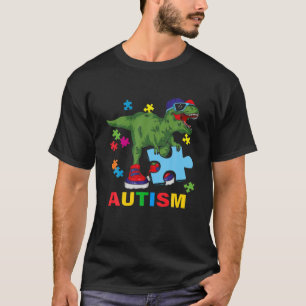 Dinosaur Autism Funny Kids T Rex Autism Awareness T-Shirt