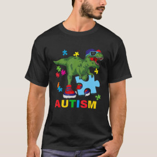 Dinosaur Autism  Funny Kids T Rex Autism Awareness T-Shirt