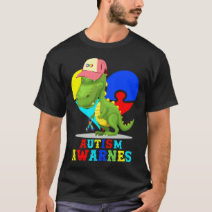 Dinosaur Autism Puzzle Dino Disability Autism Rai T-Shirt