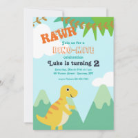 Dinosaur Baby Birthday Party Invitation