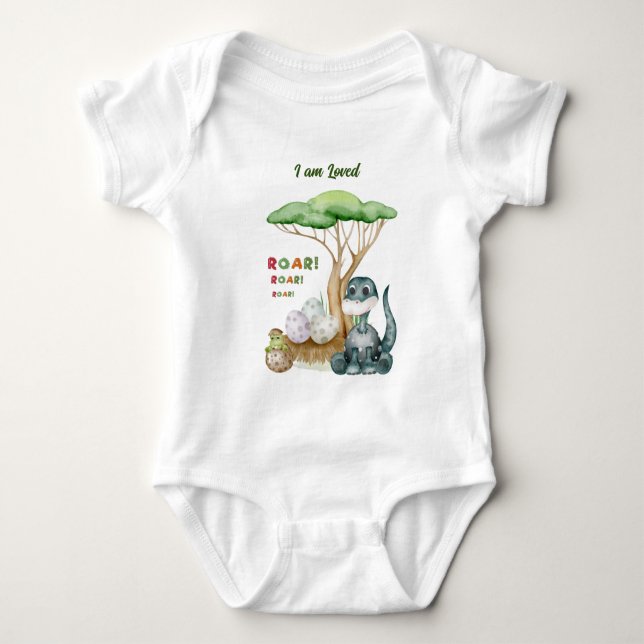 Dinosaur Baby Bodysuit | Customise Family T-Shirt (Front)