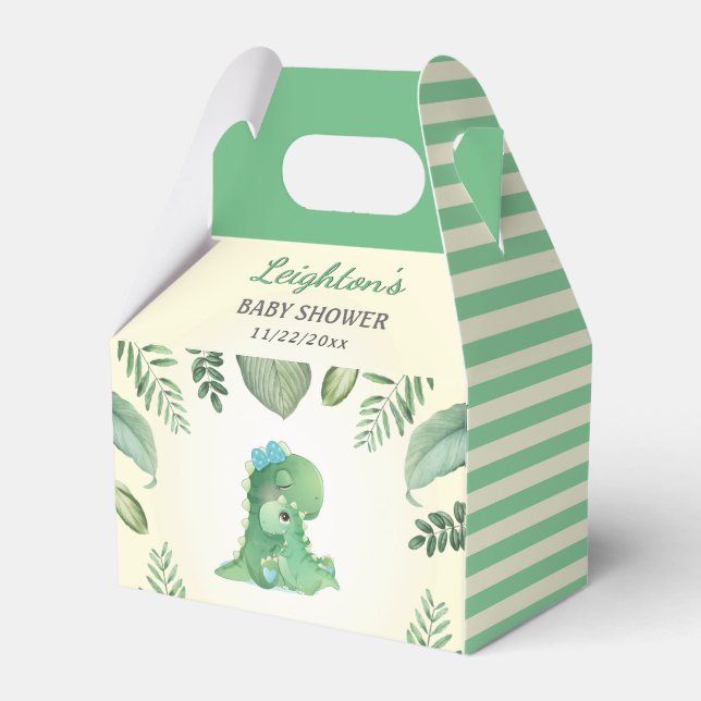 Dinosaur Baby Boy Shower Sprinkle Wild Dino Party Favour Box (Front Side)