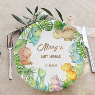 Dinosaur Baby Paper Plate
