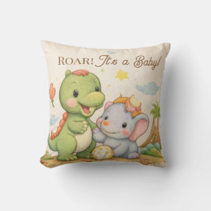 dinosaur baby pillow   nursery decor   roar