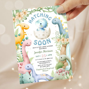 Dinosaur Baby Shower Boy Blue Dino Invitation
