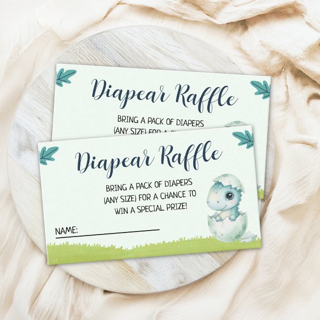 Dinosaur Baby Shower Diaper Raffle Card (Creator Uploaded)