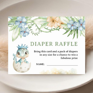Dinosaur Baby Shower Diaper Raffle Enclosure Card