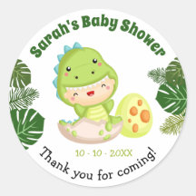 Dinosaur Baby Shower Favour Stickers