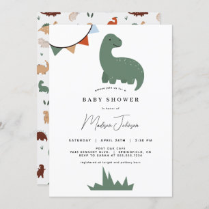 Dinosaur Baby Shower Invitation
