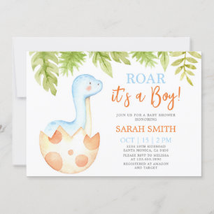 Dinosaur Baby Shower Invitation
