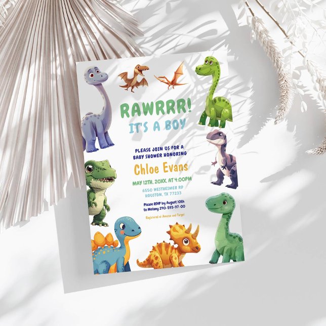 Dinosaur Baby Shower Invitation (Creator Uploaded)