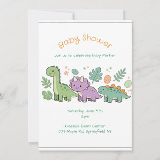 dinosaur baby shower invitation for boy or girl
