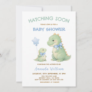 Dinosaur Baby Shower invitation Hatching Soon