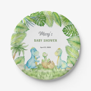Dinosaur Baby Shower Paper Plate