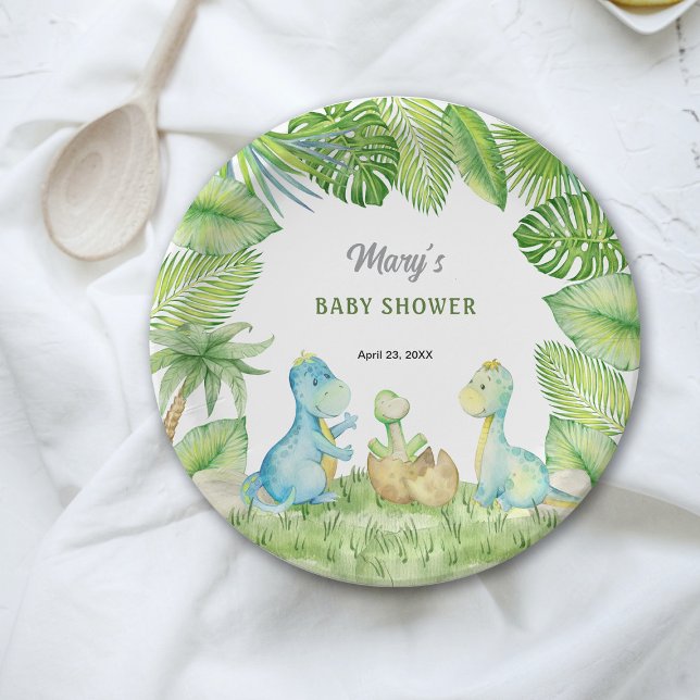 Dinosaur Baby Shower  Paper Plate (Creator Uploaded)