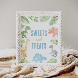 Dinosaur Baby Shower Sweets and Treats Sign