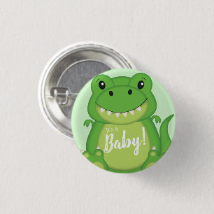 Dinosaur Baby Shower T-Rex  3 Cm Round Badge