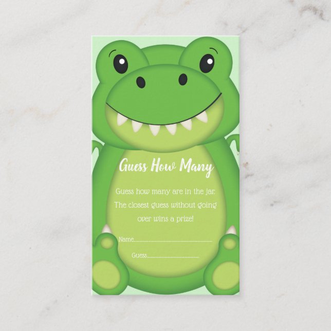 Dinosaur Baby Shower T-Rex  Enclosure Card (Front)