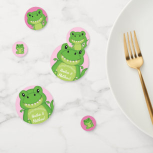 Dinosaur Baby Shower T-Rex Pink Girl Confetti