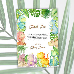 Dinosaur Baby Shower Thank You Card