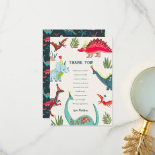 Dinosaur baby shower thank you card