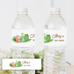 Dinosaur Baby Shower Water Bottle Label