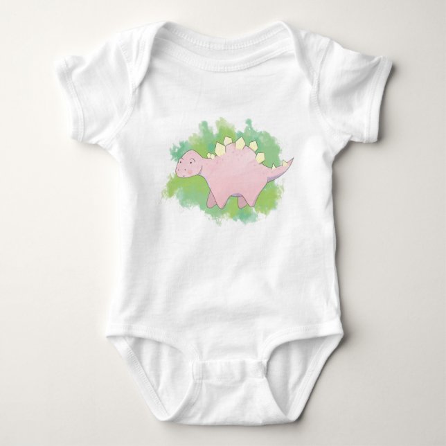 Dinosaur Babygrow/sleepsuit - Stegosaurus Baby Bodysuit (Front)