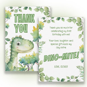 Dinosaur Baby's 1st Birthday Dino-Mite Thank You