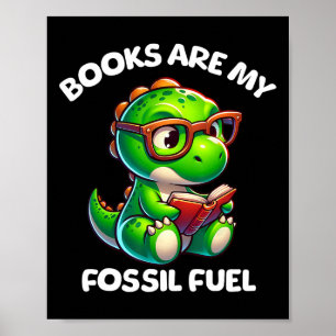 Dinosaur Back To School Reading Books Funny Quote  Poster