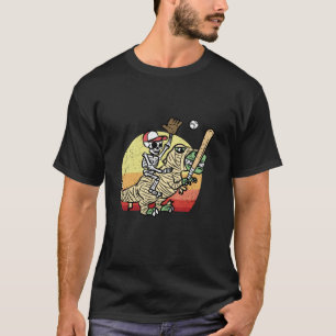 Dinosaur Baseball Animal Halloween Design Funny Sk T-Shirt