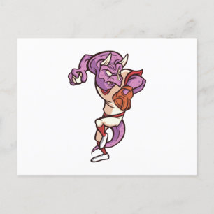 Dinosaur baseball postcard