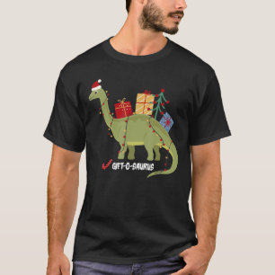 Dinosaur Bearing Christmas Family Brontosaurus X T-Shirt