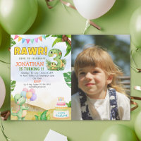 Dinosaur Birthday 3 with Photo | Rawr Dino Party