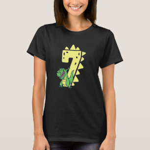 Dinosaur Birthday  7 Year Old Boy Rex 7th Bday Kid T-Shirt