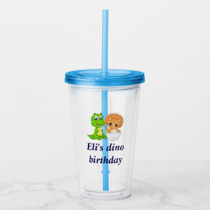 Dinosaur birthday acrylic tumbler