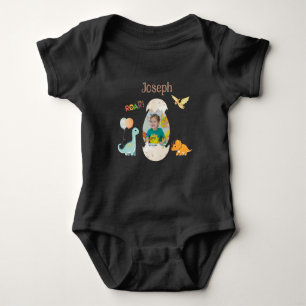 Dinosaur Birthday Baby Outfit - Custom Name  Bodysuit