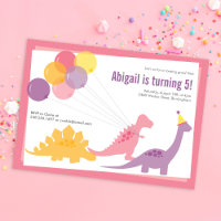 Dinosaur Birthday Balloon Pink Purple Party Budget