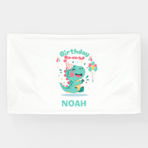 Dinosaur Birthday Banner Boys Party Editable