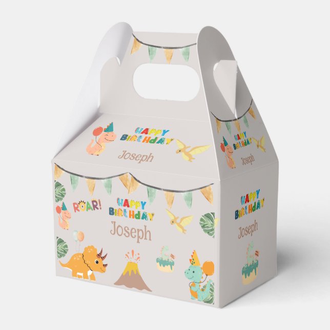 Dinosaur Birthday Boxe – Custom Name  Favour Box (Back Side)