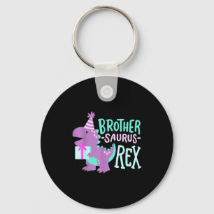 Dinosaur Birthday Brother Saurus T Rex Family Matc Key Ring